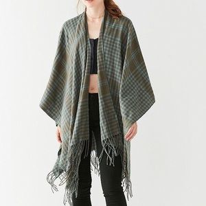 New Urban Outfitters Plaid Poncho